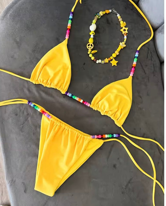 Candy Beaded Bikini Set