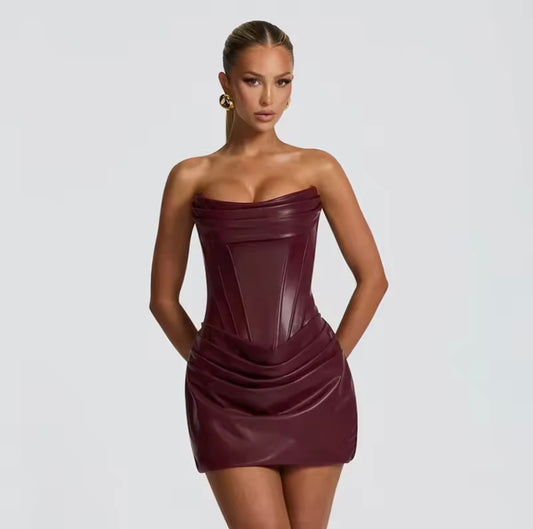 Inferno PU Corset Mini Dress