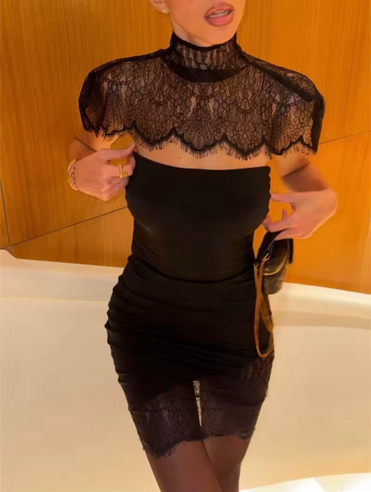 Lana lace shoulder detail mini dress