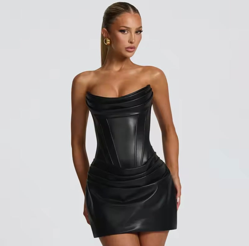 Inferno PU Corset Mini Dress