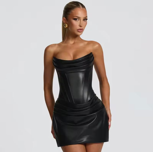Inferno PU Corset Mini Dress