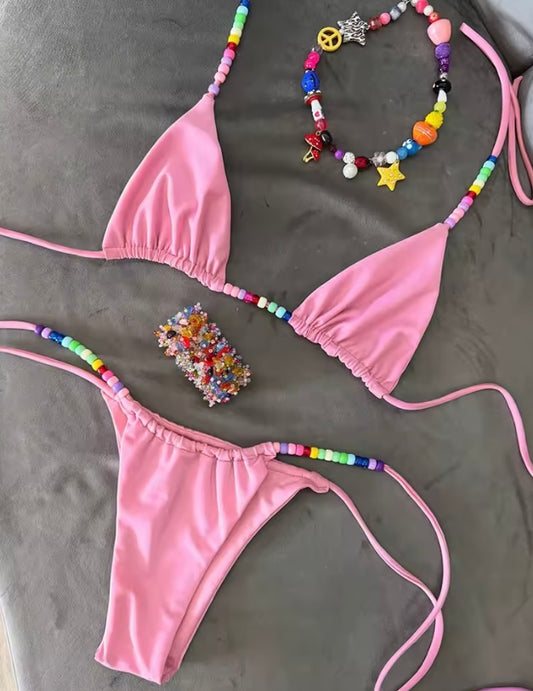 Candy Beaded Bikini Set